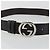 Cintura GUCCI GuccissimaGG Interlocking G in pelle nera e argento 473030 Auth BA15074V Nero - vista 5