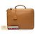 Borsa business Prada in pelle marrone - vista 7