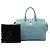 Borsa Cabas Chyc Grande in Pelle Blu Saint Laurent - vista 7