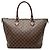 Borsa Tote Louis Vuitton Damier Ebene Saleya MM Marrone