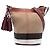 Borsa secchiello Burberry Mini Mega Check Canvas Ashby con nappe marrone