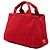 Borsa Tote Satchel Prada Small Canvas Canapa Logo rossa Rosso - vista 2