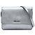 Borsa a tracolla Prada Saffiano Silver Wallet on Strap Argento