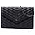 Borsa a tracolla portafoglio a busta monogram con borchie chevron in pelle di pecora nera Saint Laurent Nero