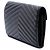 Borsa a tracolla portafoglio a busta monogram con borchie chevron in pelle di pecora nera Saint Laurent Nero - vista 2