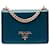 Borsa a tracolla Mini Saffiano con patta e catena Prada Blu