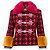 Chaqueta Gucci de Tweed Rojo y Verde con Piel Roja Multicolor