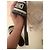 Christian Dior flache Canvas-Sandalen Schwarz Weiß - Ansicht 3