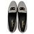 Mocassini Chanel in Tweed Grigio e Nero - vista 3