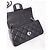 Timeless Chanel Classic Flap Mini Borsa Pelle d'Agnello Nera Nero - vista 2