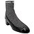 Chanel Socken-Stiefeletten aus Lackleder und Glitzergewebe Schwarz - Ansicht 2