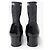 Chanel Socken-Stiefeletten aus Lackleder und Glitzergewebe Schwarz - Ansicht 3