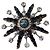 Spilla a Stella Chanel con Cristalli Bianco Blu Silver hardware