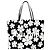 Miu Miu Canvas Tote Bag mit Blumenprint Schwarz Weiß