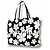 Miu Miu Canvas Tote Bag mit Blumenprint Schwarz Weiß - Ansicht 3