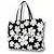 Miu Miu Canvas Tote Bag mit Blumenprint Schwarz Weiß - Ansicht 9