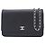 Borsa a tracolla Chanel CC Embossed Lambskin Camellia Wallet On Chain Nera Nero