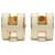 Hermès Orecchini Hermes Mini Pop H Bianco D'oro