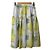 Autre Marque Falda Picone Hibiscus Seersucker Blanco Multicolor Verde Amarillo