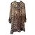 Dolce & Gabbana Vestido con Volantes Estampado de Leopardo Castaño