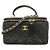 Borsa Vanity Chanel in pelle d'agnello nera Nero