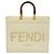 Fendi Sunshine Shopper Tote Bag Weiß Hellbraun