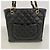 Borsa Tote Chanel in pelle di vitello martellata nera Nero - vista 9