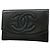 Monedero Chanel de piel de cordero negra Negro