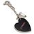 Portachiavi Chanel Heart Clover Nero Argento - vista 3