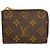 Louis Vuitton Monogram Portefeuille Noir Coin Case Castaño