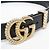 Gucci Torsion Double G Leder-Standardgürtel Schwarz - Ansicht 5