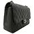 Borsa a tracolla Chanel in pelle di vitello martellata nera Nero - vista 2