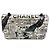 Borsa a tracolla Chanel Classic Flap con stampa logo giornale e motivo graffiti Nero