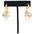 Orecchini a cerchio doppio Chanel Gold CC placcati oro con perle Bianco - vista 8