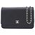 Portafoglio Chanel Black CC Embossed Lambskin Camellia Wallet On Chain Nero