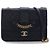Chanel Black Large Quilted Sheepskin Front Chain Flap Nero