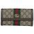 Gucci Long Wallet in GG Pattern Red Beige Green