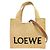 Loewe Paula's Ibiza Logo Convertible Tote Raffia Small Beige