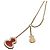 Autre Marque Collana Qeelin Wulu Double Gourd in Agata Rossa e Diamanti D'oro - vista 2