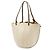 Borsa tote Loewe Shell in pelle marrone e bianca Bianco - vista 3