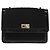 Chanel Vintage Mademoiselle Flap Quilted Canvas with Patent Small Nero