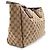 Borsa Tote e a Tracolla Gucci GG Canvas Beige Cachi Marrone scuro - vista 7