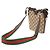 Mini borsa secchiello Gucci GG Canvas Rosso Beige Verde Marrone scuro - vista 3