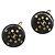 Chanel CC Round Stud Metal and Resin Nero