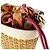Bulgari Borsa a tracolla Bvlgari Serpenti Forever in paglia e pelle Rosa Arancione Crudo - vista 6