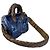 Speedy Borsa a tracolla Louis Vuitton in nylon blu e marrone - vista 11