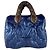Speedy Borsa a tracolla Louis Vuitton in nylon blu e marrone - vista 3