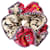 Scrunchie in seta Louis Vuitton Monogram Tiles Rosa Multicolore - vista 2