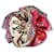 Scrunchie in seta Louis Vuitton Monogram Tiles Rosa Multicolore - vista 4
