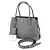 Borsa 2-Way in pelle grigia Prada Marrone - vista 3